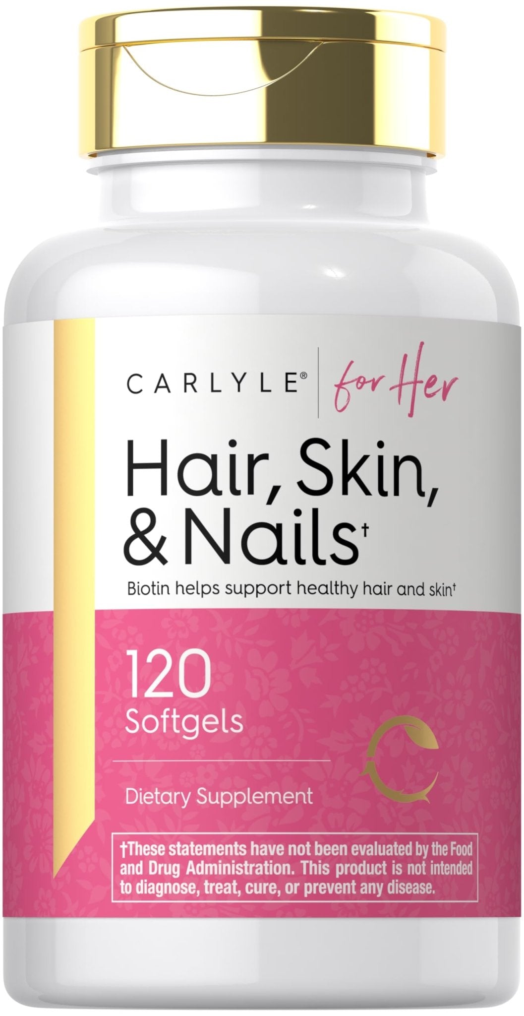 Carlyle Hair Skin and Nails Vitamin | 120 Softgels | Beauty Formula Supplement | with Biotin and Collagen Zinc, Vitamin A, B6, C & E | Non-GMO, Gluten Free - Maple Wellness Supplements