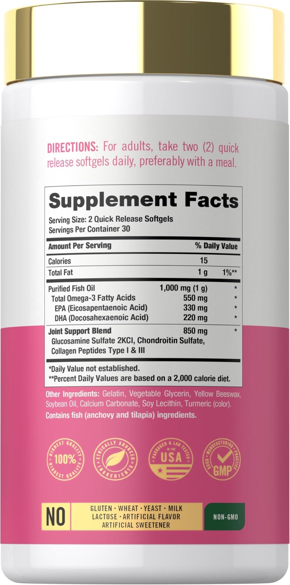 Carlyle Joint Support for Women | 60 Softgels | Complex with Omega-3 and Collagen Peptides | Non-GMO, Gluten Free - Maple Wellness Supplements