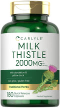 Carlyle Milk Thistle 2000mg | 180 Capsules | with Dandelion & Yellow Dock | Non-GMO - TrustMedUSA