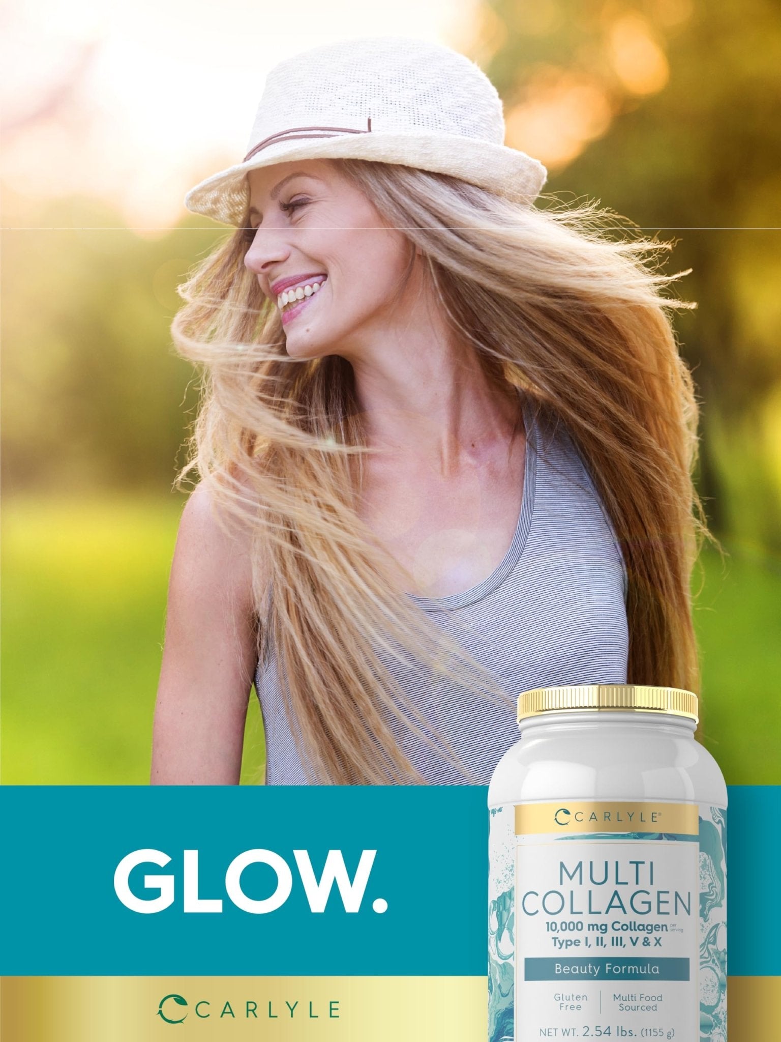 Carlyle Multi Collagen Peptides Powder 40 oz | Type I, II, III, V, X | Supplement Blend with Protein | Multi Food Sourced | Non-GMO, Gluten Free - Maple Wellness Supplements