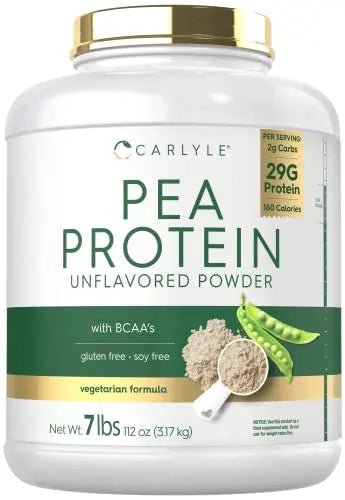 Carlyle Pea Protein Powder with BCAA'S 7lb | Unflavored | 29G Protein | Non-GMO, Gluten - TrustMedUSA
