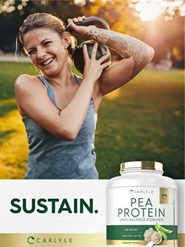 Carlyle Pea Protein Powder with BCAA'S 7lb | Unflavored | 29G Protein | Non-GMO, Gluten - TrustMedUSA