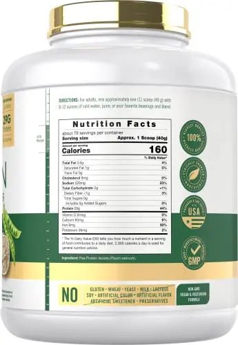 Carlyle Pea Protein Powder with BCAA'S 7lb | Unflavored | 29G Protein | Non-GMO, Gluten - TrustMedUSA