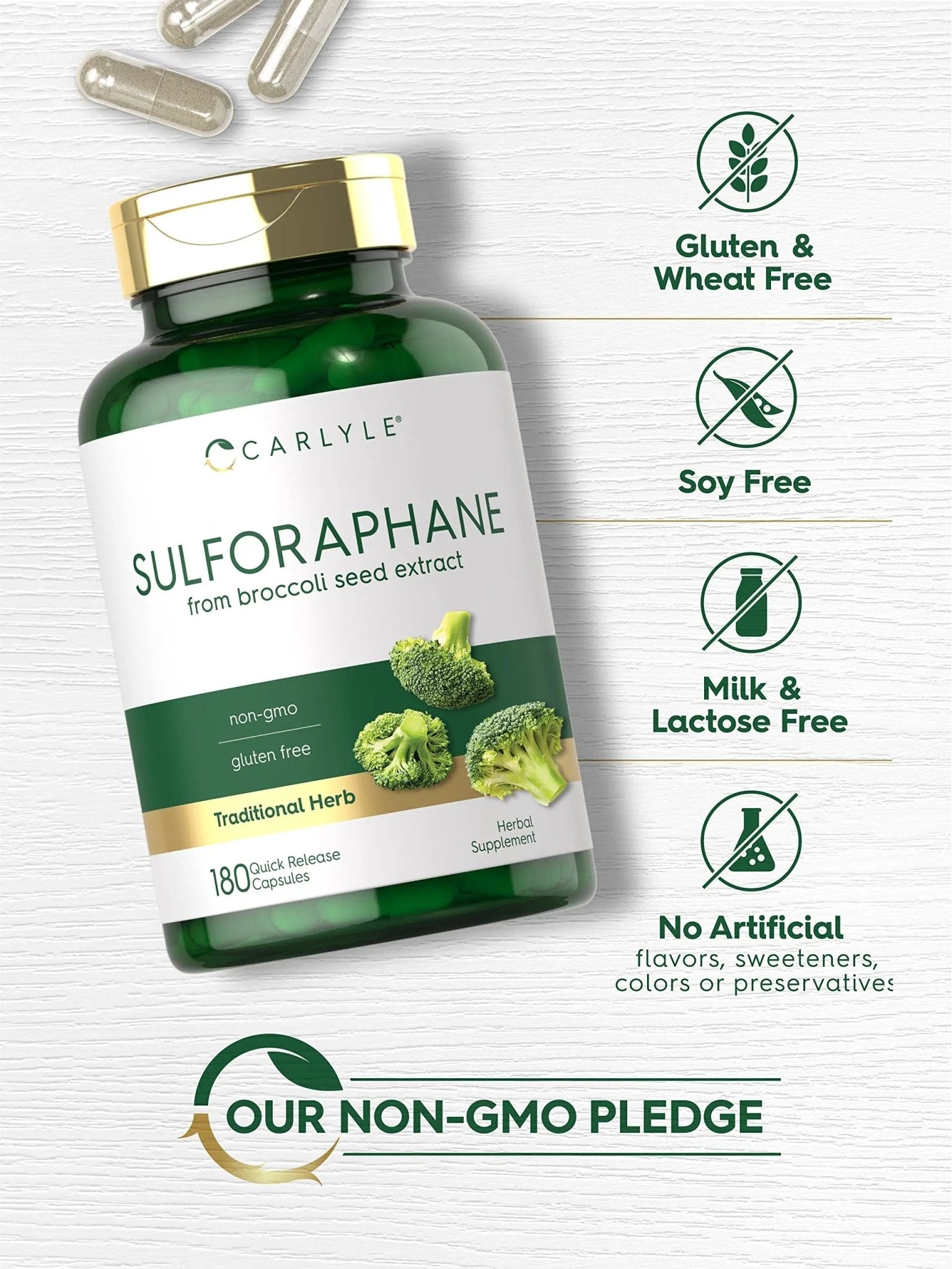 Carlyle Sulforaphane | from Broccoli Seed Extract | 180 Capsules | Traditional Herbal - TrustMedUSA