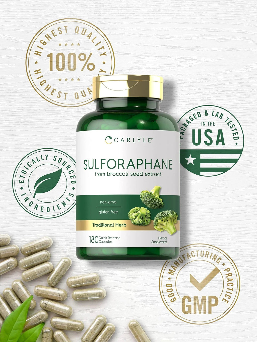Carlyle Sulforaphane | from Broccoli Seed Extract | 180 Capsules | Traditional Herbal - TrustMedUSA