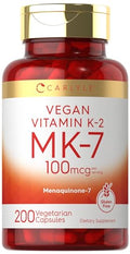 Carlyle Vitamin K2 MK7 100mcg | 200 Vegan Capsules | Menaquinone-7 Supplement - TrustMedUSA
