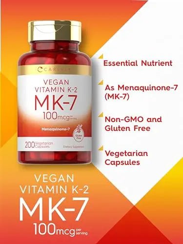 Carlyle Vitamin K2 MK7 100mcg | 200 Vegan Capsules | Menaquinone-7 Supplement - TrustMedUSA