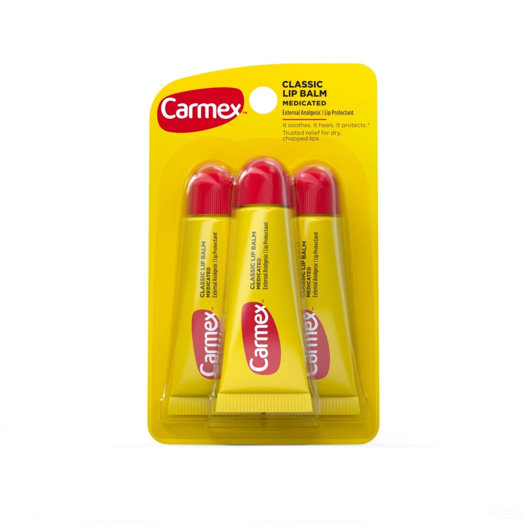 Carmex Original Flavor Moisturizing Lip Balm Tube Value Pack,0.35 Ounce (3 Count) - TrustMedUSA