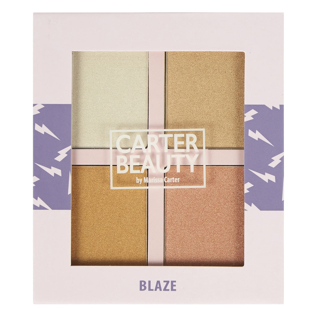 Carter Beauty By Marissa Carter Mini Highlighter Palette | Long Lasting Makeup | Shimmer & Matte Shades (Blaze) - TrustMedUSA