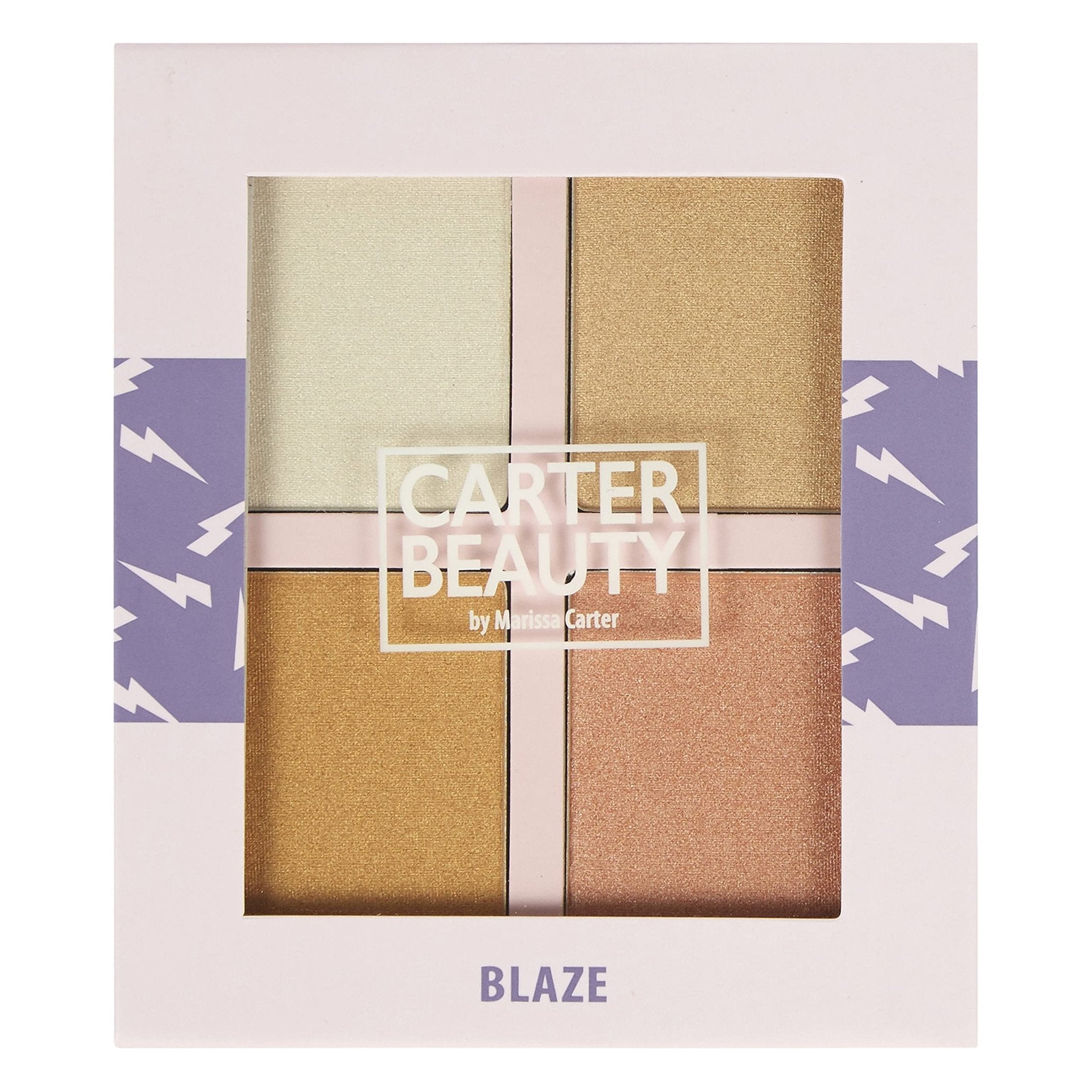 Carter Beauty By Marissa Carter Mini Highlighter Palette | Long Lasting Makeup | Shimmer & Matte Shades (Blaze) - TrustMedUSA