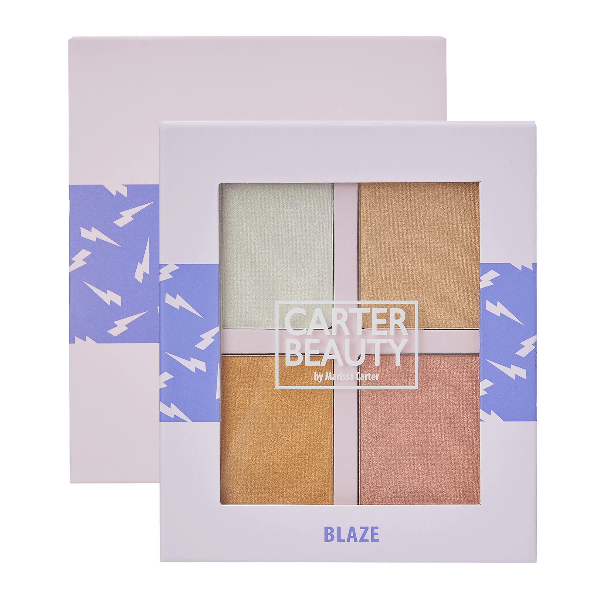 Carter Beauty By Marissa Carter Mini Highlighter Palette | Long Lasting Makeup | Shimmer & Matte Shades (Blaze) - TrustMedUSA