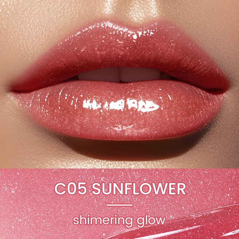 CATKIN Glossy Lip Balm Ultra Hydating Glow Lip Tinted Jelly Plump Melting Balm Shea Butter Repair Soothing For Dry Lips Dewy Finished 0.12 oz C05 SUNFLOWER - TrustMedUSA