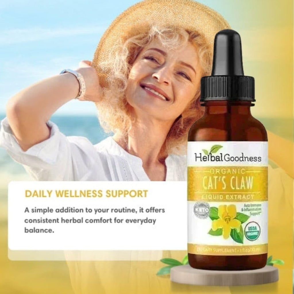 Cat's Claw Extract Joint Support - Herbal Supplement for Joint and Muscle Function, Immunity, Heart Support - Gluten Free - Superior Absorption - Organic Liquid 1oz - Herbal Goodness (1 bttl) - TrustMedUSA