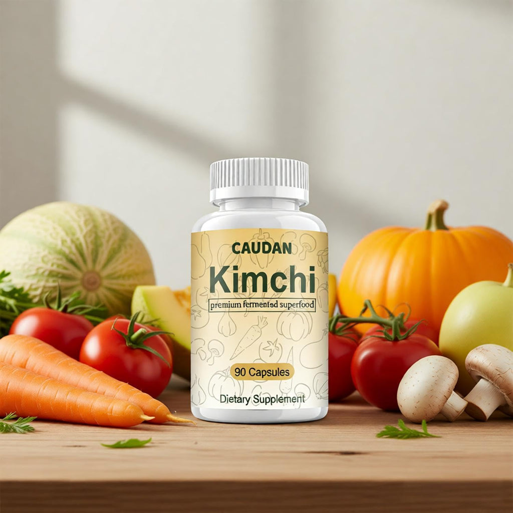 CAUDAN Kimchi Capsules, Kimchi Supplement, Probiotics & Enzymes Supports Gut & Digestive Health, Taste Well, Fermented Superfood for Antioxidant Support, 90 Vegan Capsules - TrustMedUSA