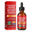 Cayenne Pepper Drops, Cayenne Pepper Extract with Herbal Blend - Includes Hawthorn, Beet Root & Turmeric (1Pack) - TrustMedUSA