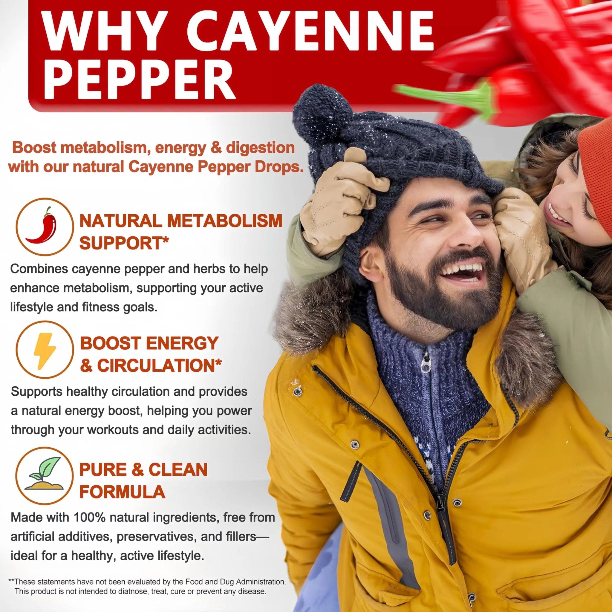 Cayenne Pepper Drops, High Absorption 6-in-1 Liquid Cayenne Pepper Supplement w/Ceylon Cinnamon, Green Tea Extract, Turmeric, Organic Liquid Drops Than Cayenne Capsules Powder - TrustMedUSA