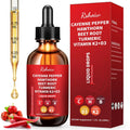 Cayenne Pepper Drops Supplement Liquid with Hawthorn Berry, Vitamin D3 K2, Turmeric Curcumin, Beet Root, Ceylon Cinnamon Vegan- Friendly - 60ml - TrustMedUSA