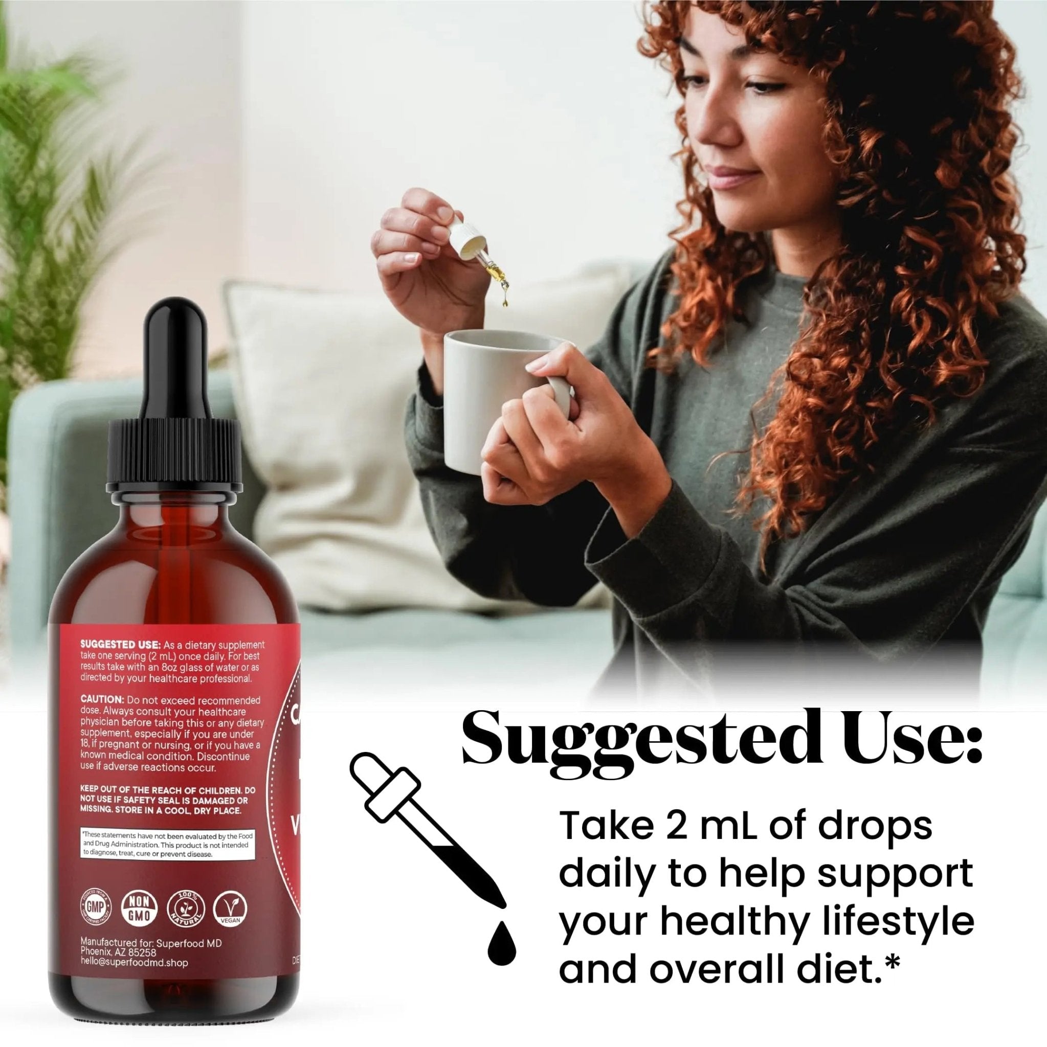 Cayenne Pepper Supplement Liquid Drops + Hawthorn Berry, Vitamin D3 K2 Beet Root Powder, Ceylon Cinnamon, Turmeric Curcumin, Organic Panax Ginseng - 4 OZ - TrustMedUSA