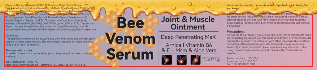 Cedonivor Bee Venom Cream, Joint & Muscle Soothing, Professional Bee Venom Joint Cream,Joint Gel - Specially for for Back, Neck, Hands, Knee - TrustMedUSA