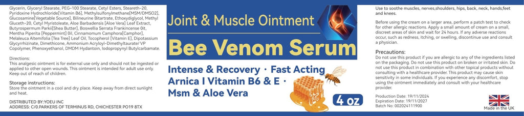 Cedonivor Bee Venom Joint and Bone Cream, Bee Venom Joint Relief Cream Joint Care for Knee, Neck, Back, Hands, Feet Moisturizer - TrustMedUSA