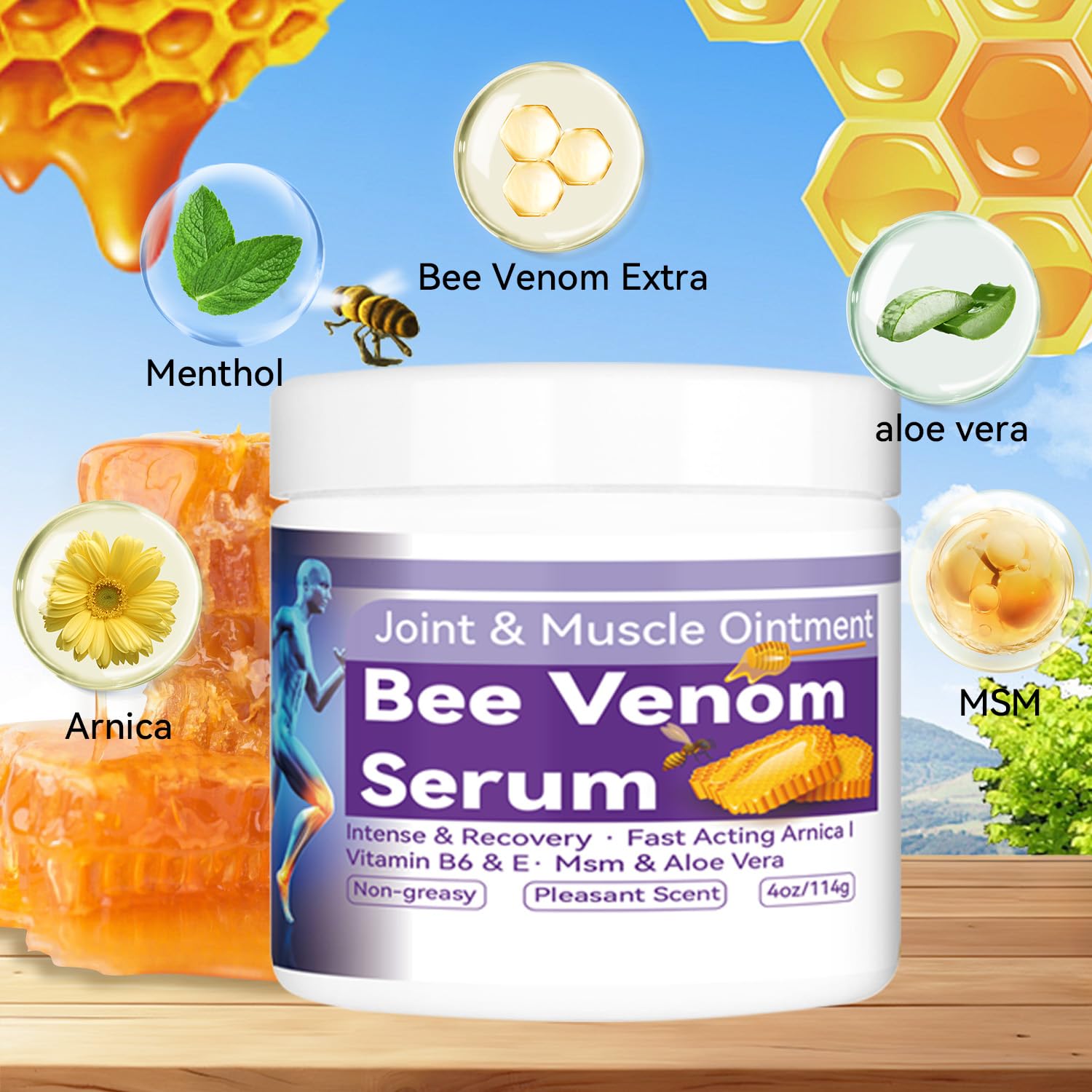 Cedonivor Bee Venom Joint Cream, Joint & Muscle Soothing, Bee Venom Cream for Back, Knee, Hands, Neck, Feet - TrustMedUSA