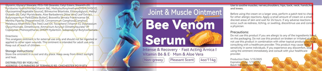 Cedonivor Bee Venom Joint Cream, Joint & Muscle Soothing, Bee Venom Cream for Back, Knee, Hands, Neck, Feet - TrustMedUSA