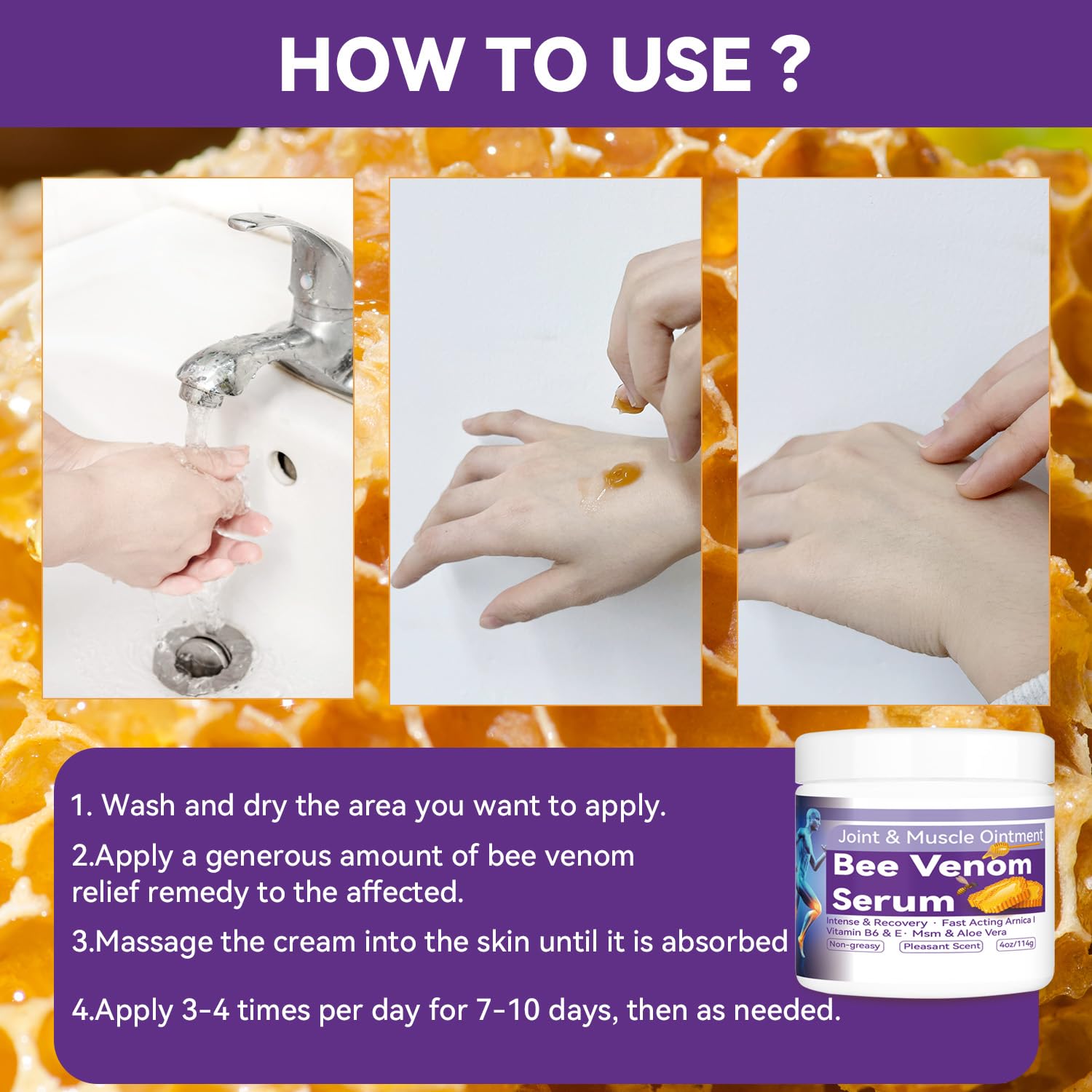 Cedonivor Bee Venom Joint Cream, Joint & Muscle Soothing, Bee Venom Cream for Back, Knee, Hands, Neck, Feet - TrustMedUSA