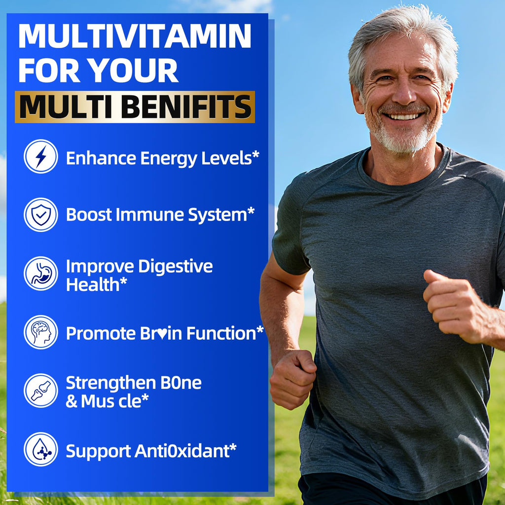Ceecisee Methylated Multivitamin for Men Over 50: Daily Mens Multivitamins Gummies with Omega Probiotic Magnesium Zinc Vitamins D3 B12 - Energy Immune Support No Iron Vitamins Gummy for Men(60Count) - TrustMedUSA