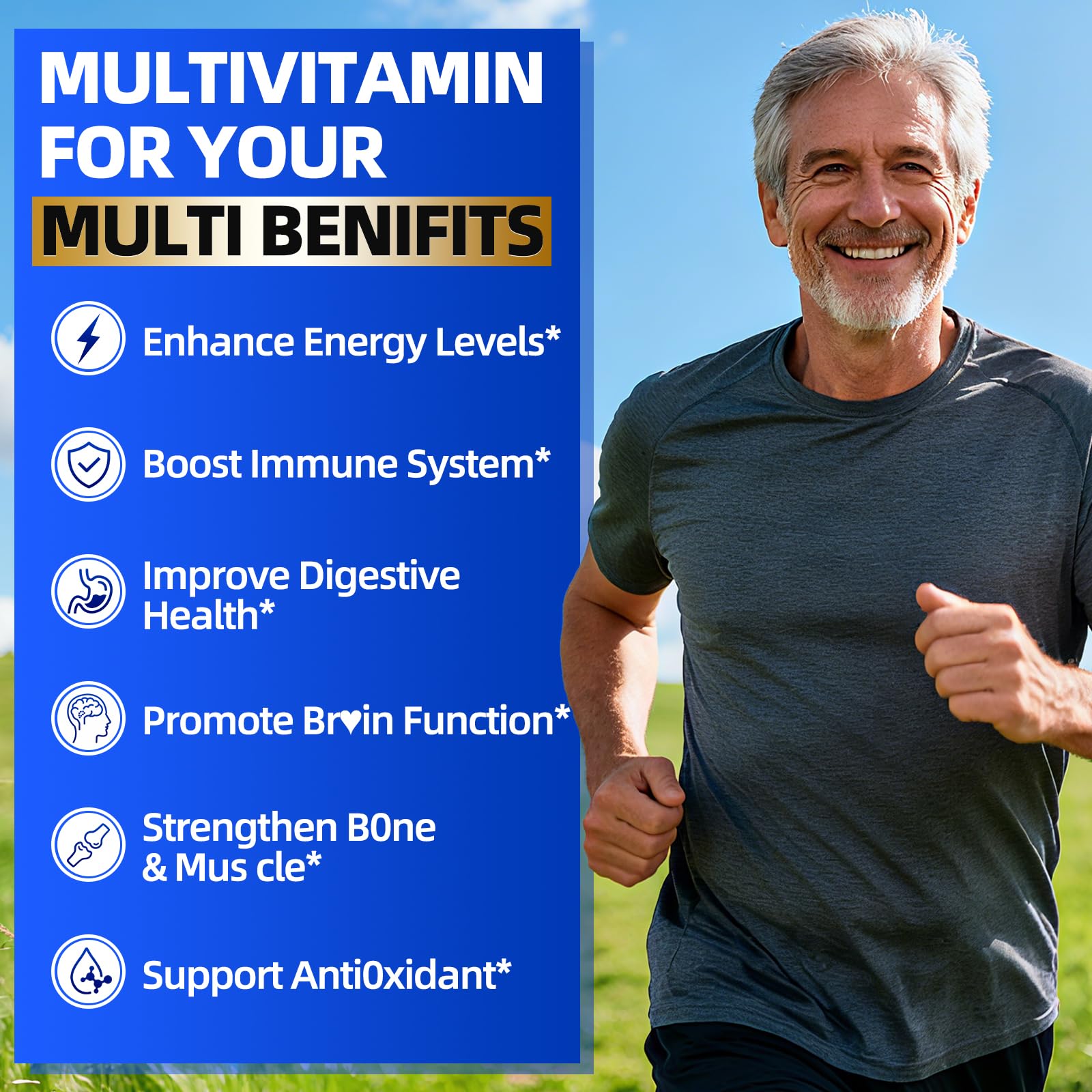 Ceecisee Methylated Multivitamin for Men Over 50: Daily Mens Multivitamins Gummies with Omega Probiotic Magnesium Zinc Vitamins D3 B12 - Energy Immune Support No Iron Vitamins Gummy for Men(60Count) - TrustMedUSA