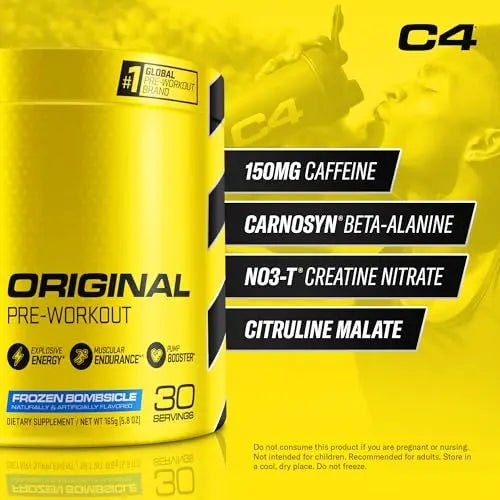 Cellucor C4 Original Pre Workout Powder Frozen Bombsicle Sugar Free Preworkout - TrustMedUSA