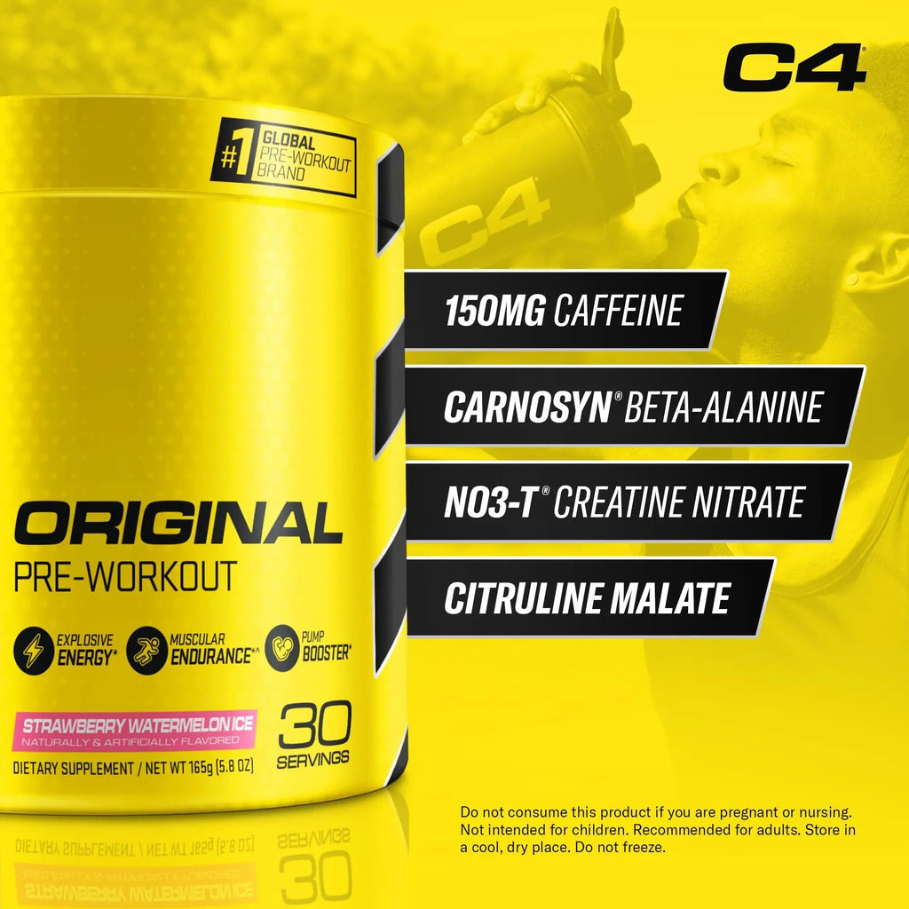 Cellucor C4 Original Pre Workout Powder Strawberry Watermelon Ice Sugar Free Preworkou - TrustMedUSA