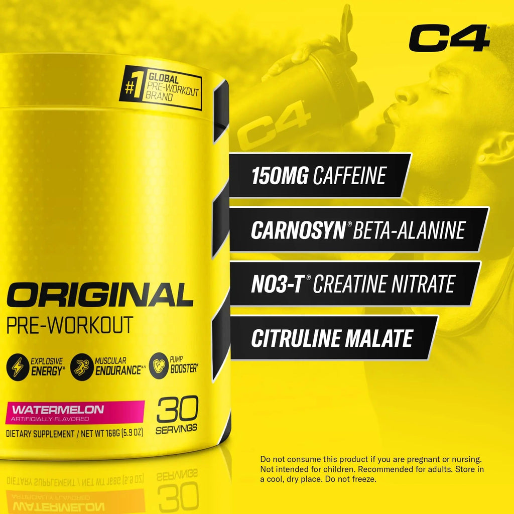 Cellucor C4 Original Pre Workout Powder Watermelon Sugar Free Preworkout Energy - TrustMedUSA