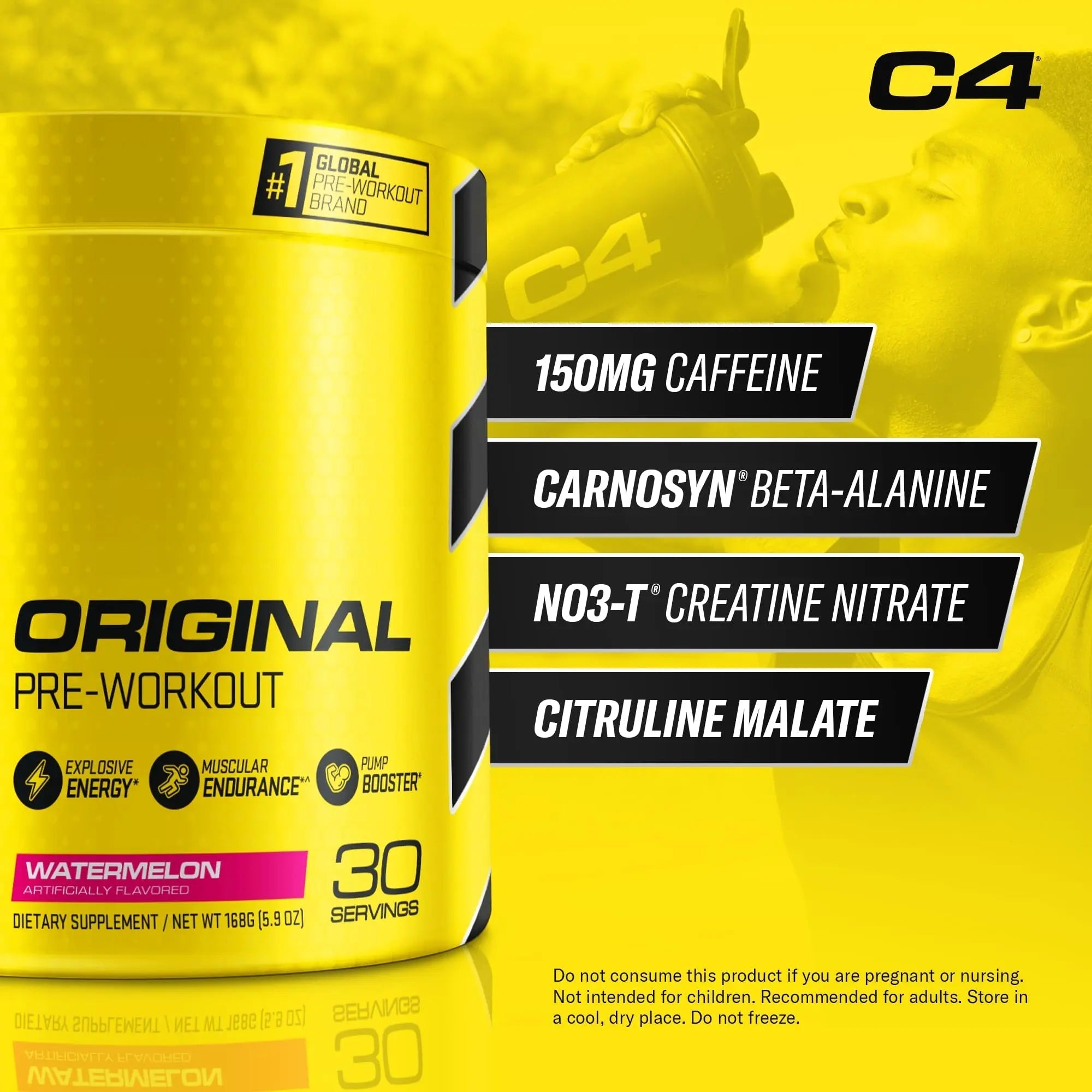 Cellucor C4 Original Pre Workout Powder Watermelon Sugar Free Preworkout Energy - TrustMedUSA