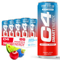 Cellucor C4 Smart Energy Drink - Sugar Free Performance Fuel & Nootropic Brain Booster, Coffee Substitute or Alternative | Cherry Berry Lime 12 Oz - 12 Pack - TrustMedUSA