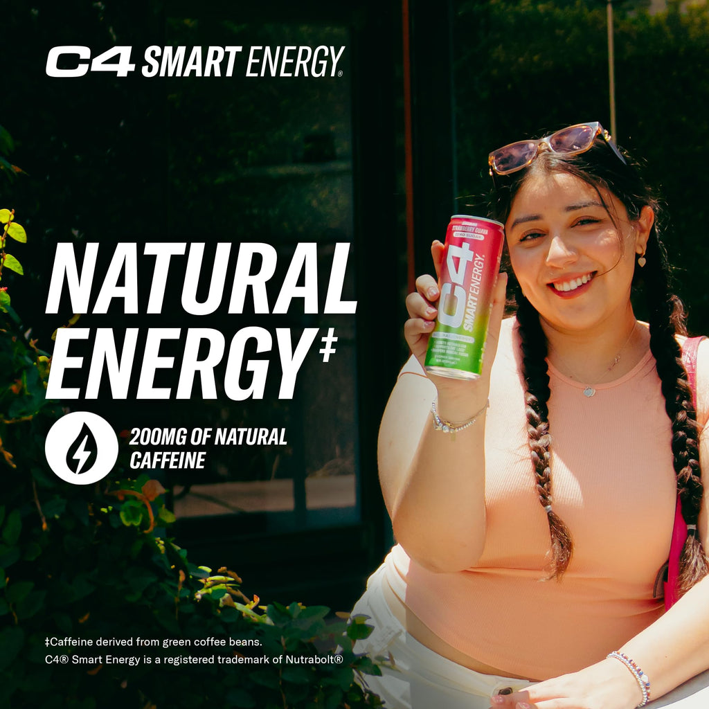 Cellucor C4 Smart Energy Drink - Sugar Free Performance Fuel & Nootropic Brain Booster, Coffee Substitute or Alternative | Cherry Berry Lime 12 Oz - 12 Pack - TrustMedUSA