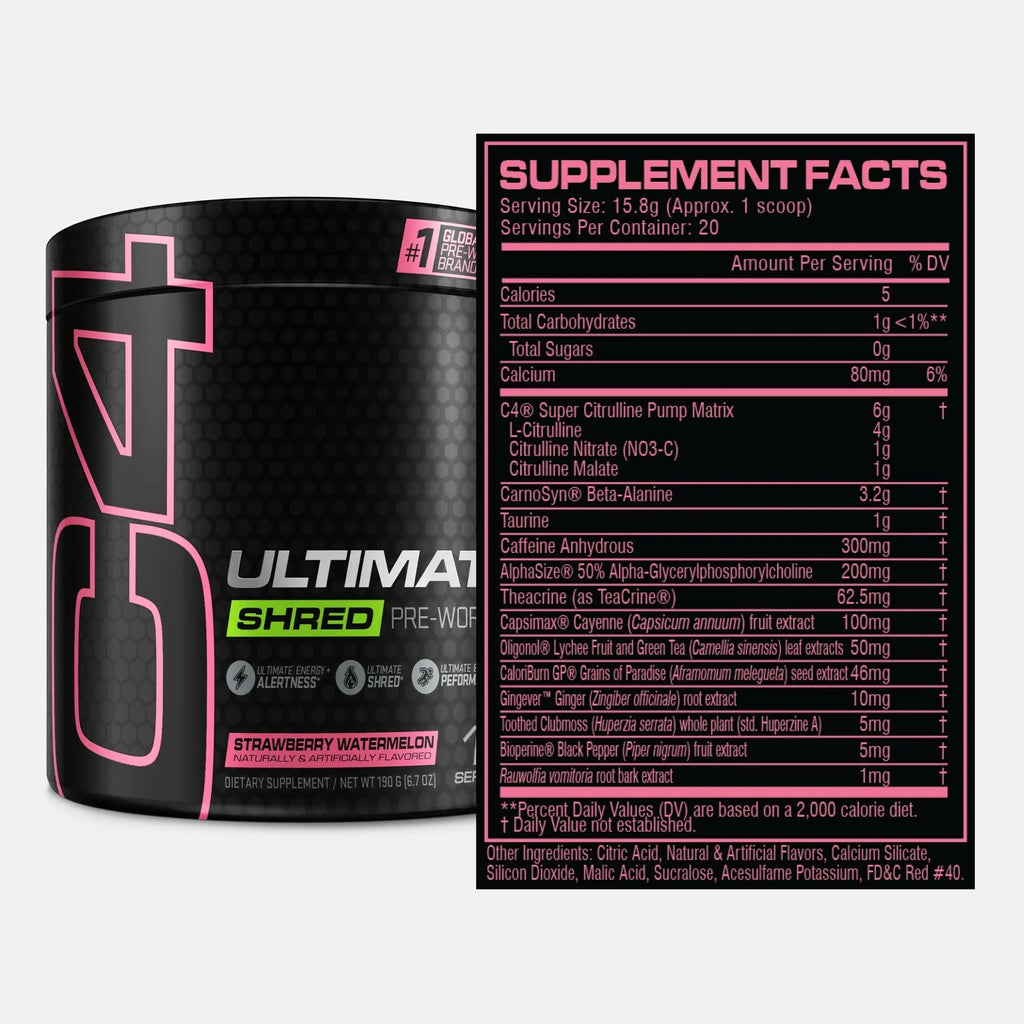 Cellucor C4 Ultimate Shred Pre Workout Powder, Fat Burner for Men & Women, Weight Loss - TrustMedUSA