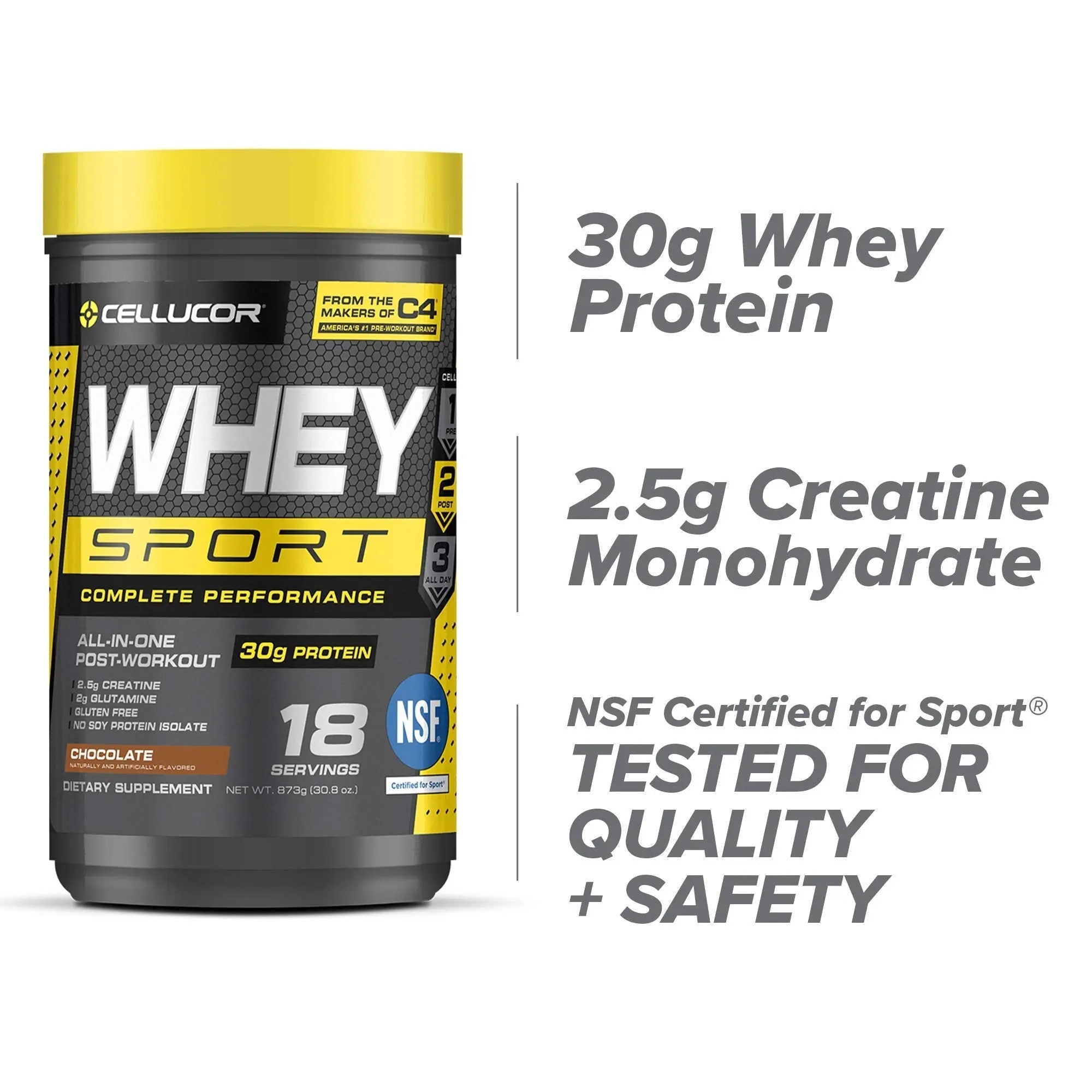 Cellucor Whey Sport Protein Powder Chocolate | Post Workout Recovery Drink with Whey - TrustMedUSA