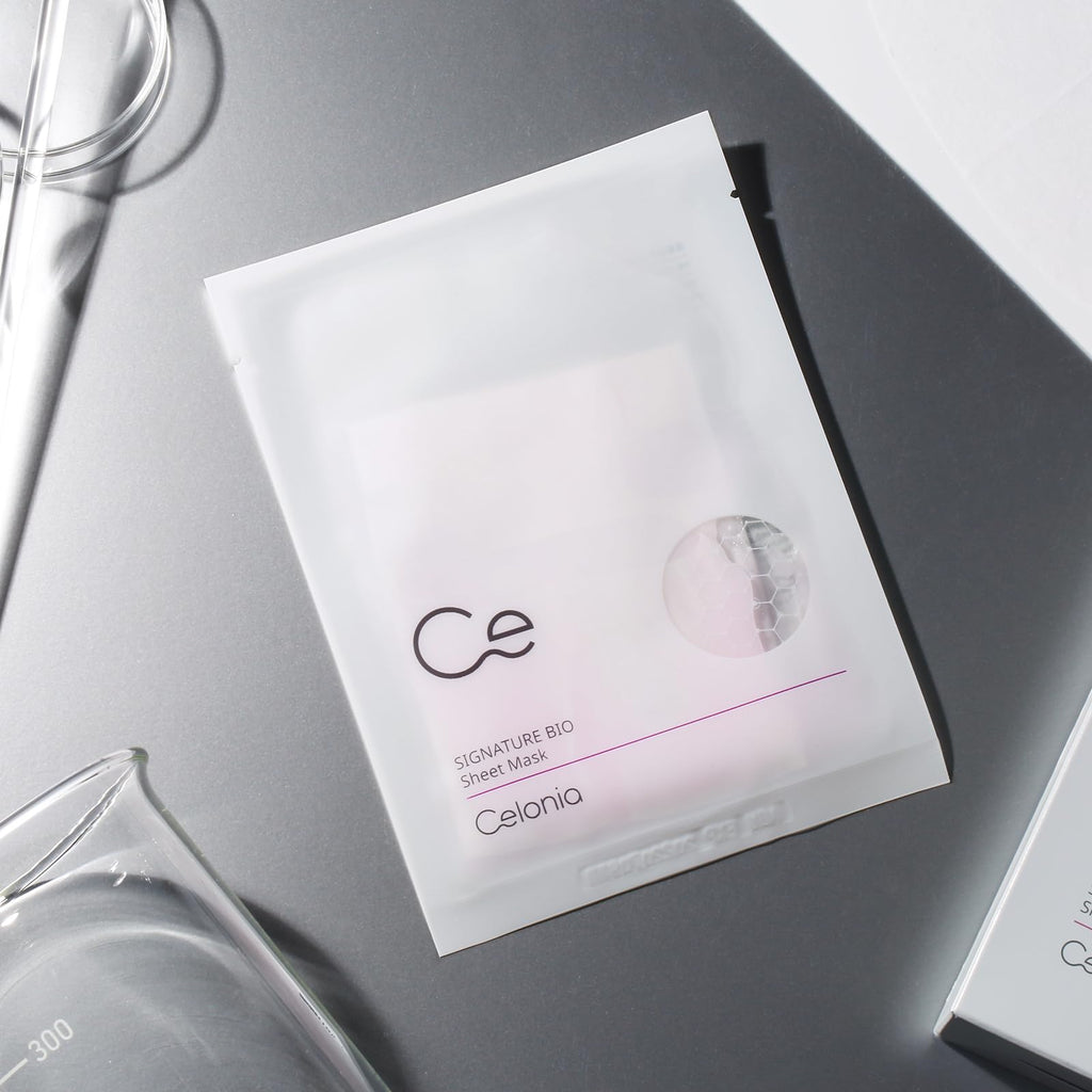 CELONIA Signature Bio Facial Sheet Mask, Stem Cell Deep Hydrating Face Mask, Anti Aging Treatment For Healthy Glowing Skin, Minimize Pores, Reduce Fine Line, Boost elasticity, Correct Redness 5 Count - Maple Wellness Supplements
