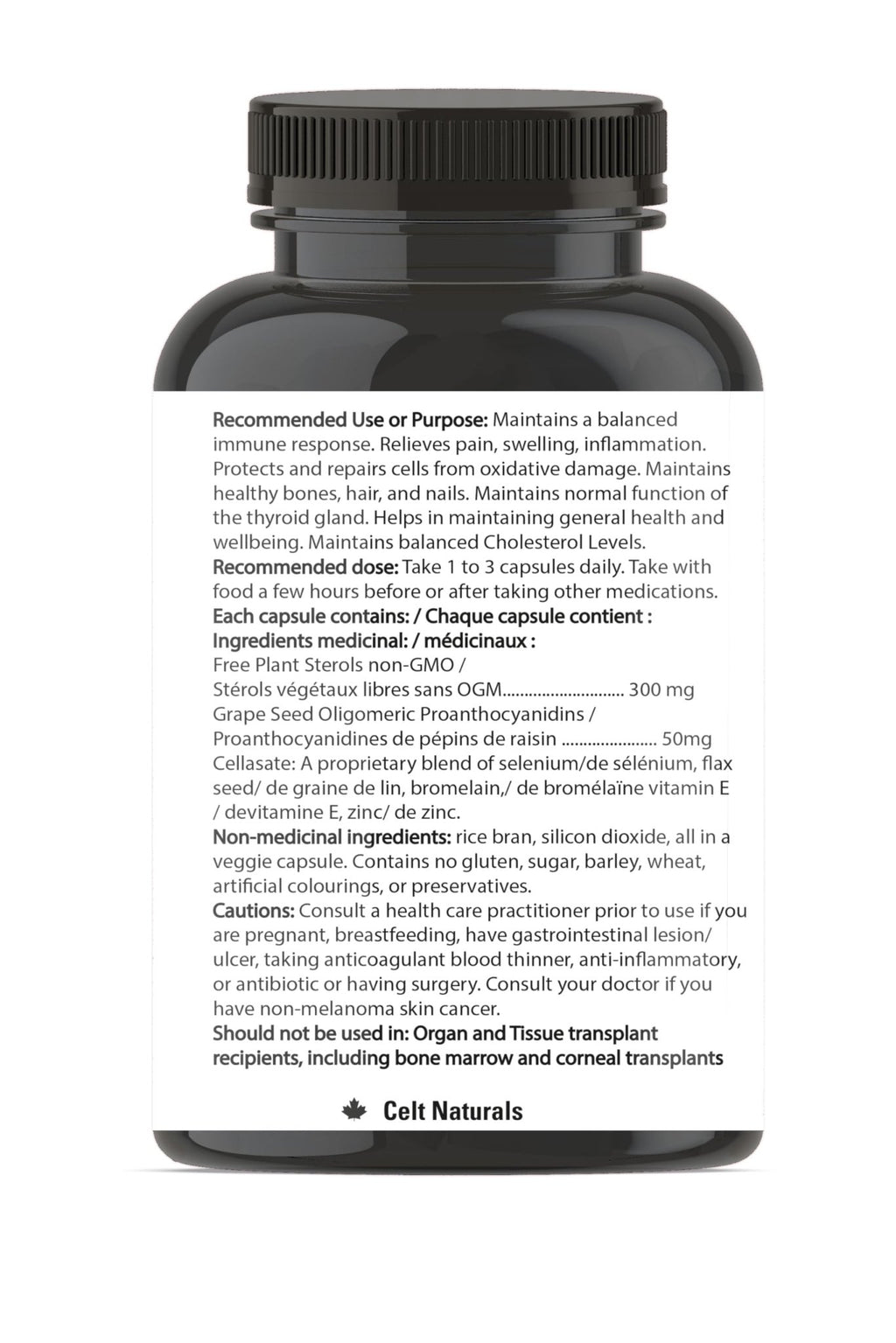 Celt Immunocare 60 v-caps - Potent Seasonal Allergy Blend - Adult Immunity Support - Cholesterol Modulator - Plant Sterols Ultra Strength - 7 Key Immunity Enhancing Ingredients - TrustMedUSA