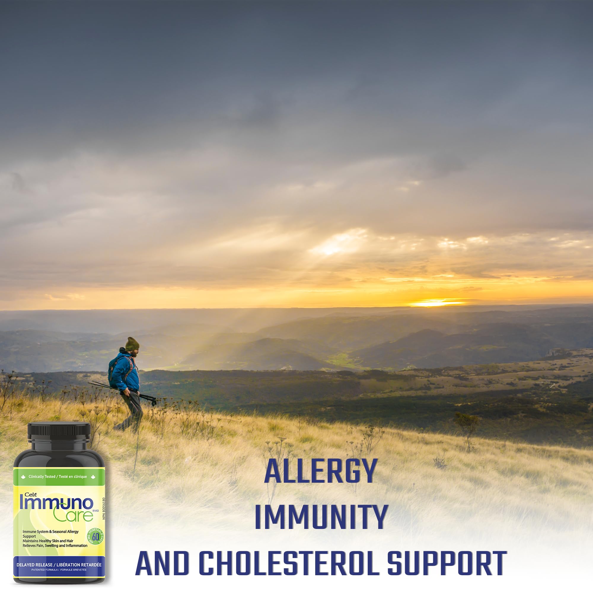 Celt Immunocare 60 v-caps - Potent Seasonal Allergy Blend - Adult Immunity Support - Cholesterol Modulator - Plant Sterols Ultra Strength - 7 Key Immunity Enhancing Ingredients - TrustMedUSA