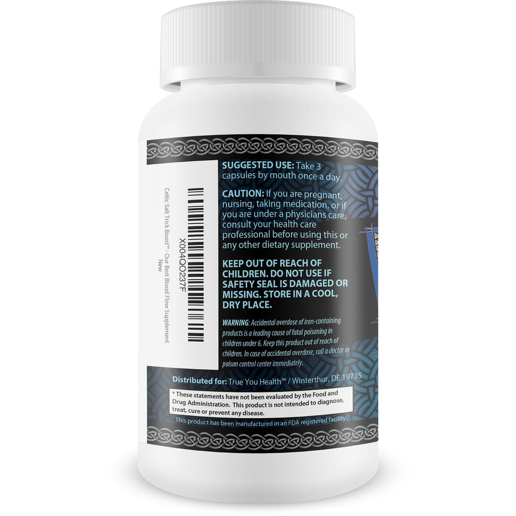 Celtic Salt Trick Boost for Blood Flow - Improved Formula - Our Best Blood Circulation Supplements for Men - Increase Blood Flow Care Blood Circulation Pills - Advanced Blood Flow Support - TrustMedUSA