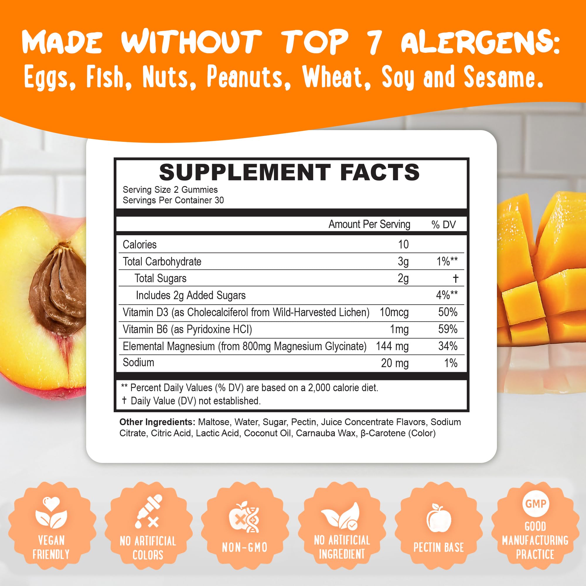 Center-Filled Magnesium Glycinate Gummies 400MG - High Absorption for Kids, Teens & Adults - Supplement for Sleep, Calm & Muscle Relaxation with B6 & D3 - Gluten Free & Vegan Friendly - 60 Count - TrustMedUSA