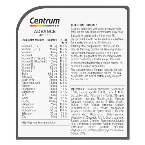 Centrum Advance Multivitamin & Mineral Supplements, 24 essential nutrients including - TrustMedUSA