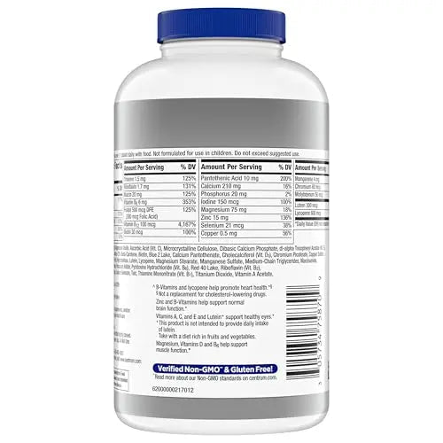 Centrum Silver Men's 50+ Multivitamin with Vitamin D3, B-Vitamins, Zinc for Memory and Cognition - 200 Tablets - TrustMedUSA