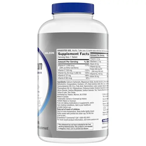 Centrum Silver Men's 50+ Multivitamin with Vitamin D3, B-Vitamins, Zinc for Memory and Cognition - 200 Tablets - TrustMedUSA