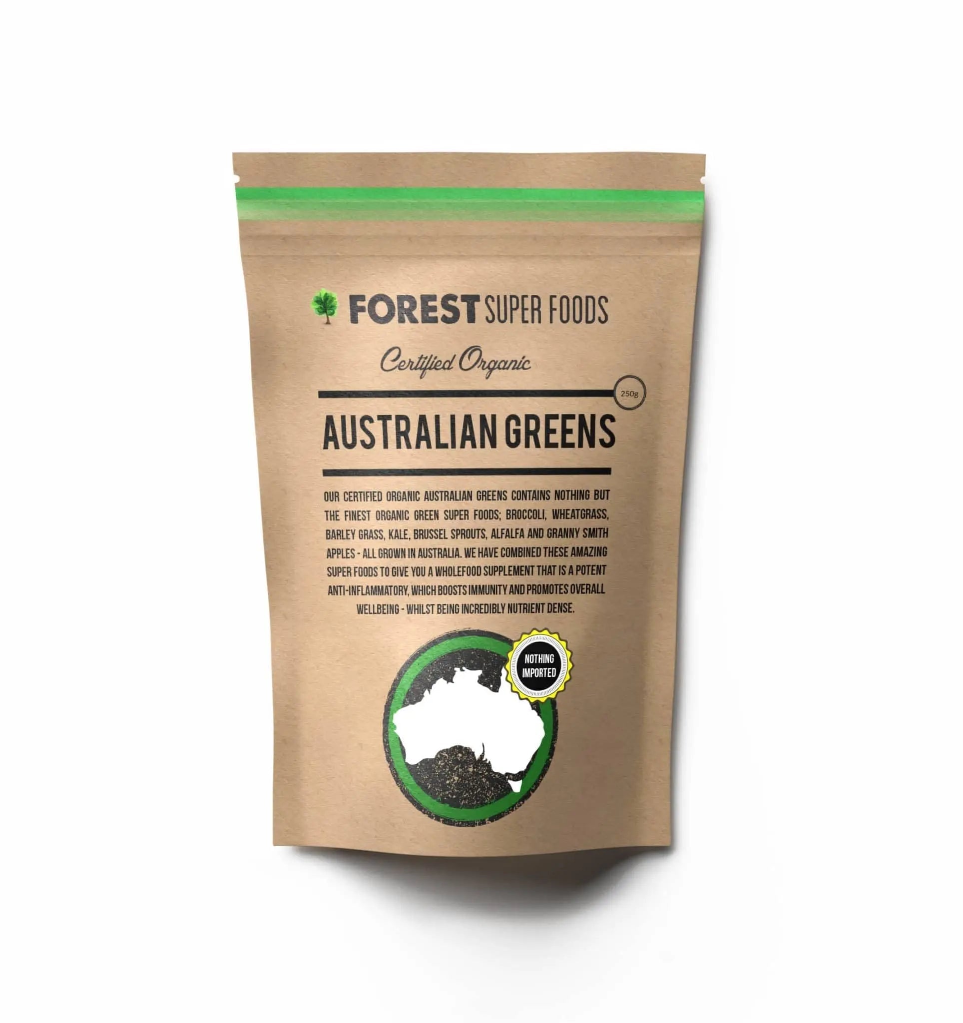 Certified Organic Australian Greens Whole Food Blend | 7 Incredible Whole Foods | No fillers or additives - TrustMedUSA