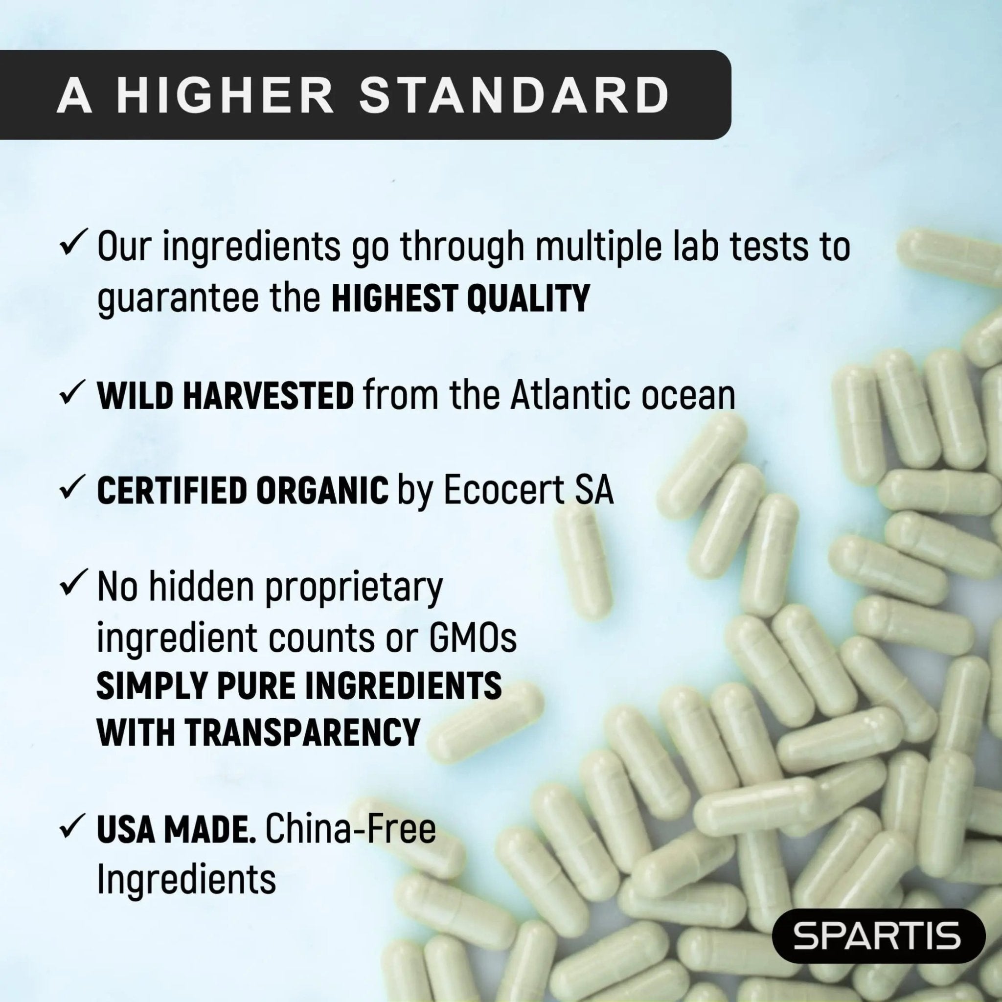 Certified Organic Sea Moss Capsules 2250mg Wildcrafted Irish Sea Moss Burdock Root - TrustMedUSA