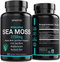 Certified Organic Sea Moss Capsules 2250mg Wildcrafted Irish Sea Moss Burdock Root - TrustMedUSA