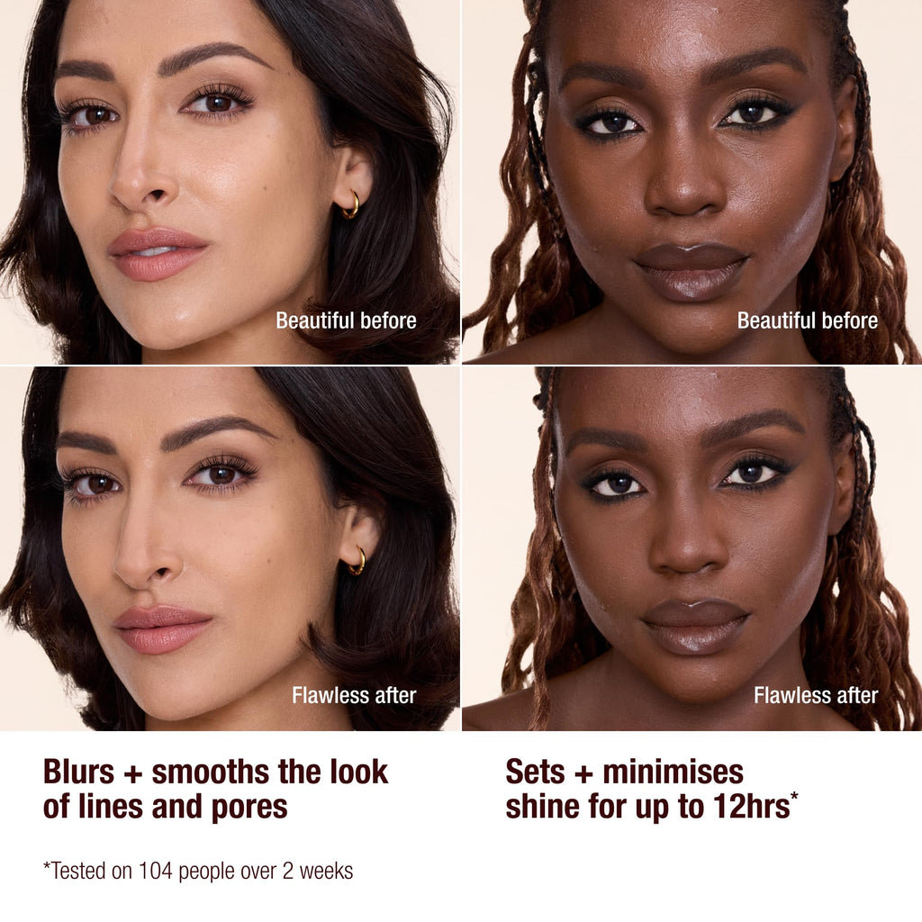 Charlotte Tilbury Airbrush Flawless Finish Setting Powder - Pore-Blurring Pressed Powder for Face Makeup to Minimize Shine with a Soft-Focus Finish - 1 Fair - TrustMedUSA