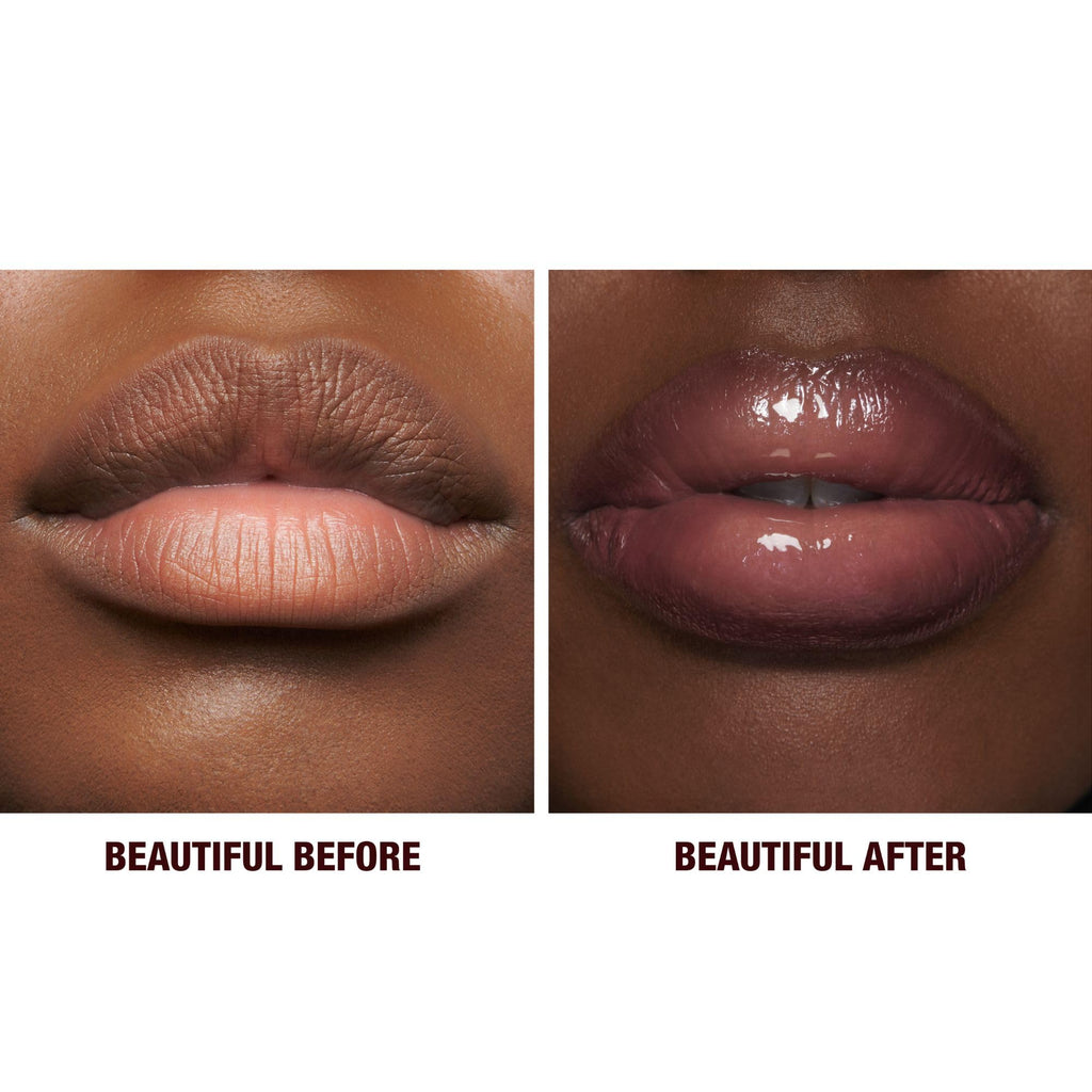 Charlotte Tilbury Icon Baby Lip Duo Kit - Mini K.I.S.S.I.N.G Satin Shimmer Lipstick & Full Size Hall of Fame High Shine Gloss Set - Hydrating Long Lasting Makeup Duo for On-the-Go Glossy Shine - Maple Wellness Supplements